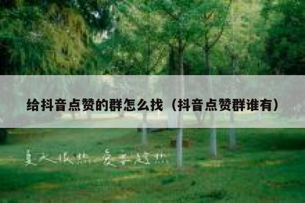 给抖音点赞的群怎么找（抖音点赞群谁有） 第1张