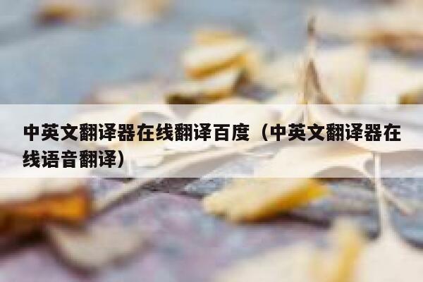 中英文翻译器在线翻译百度（中英文翻译器在线语音翻译） 第1张