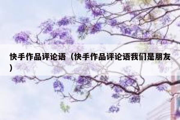 快手作品评论语（快手作品评论语我们是朋友） 第1张