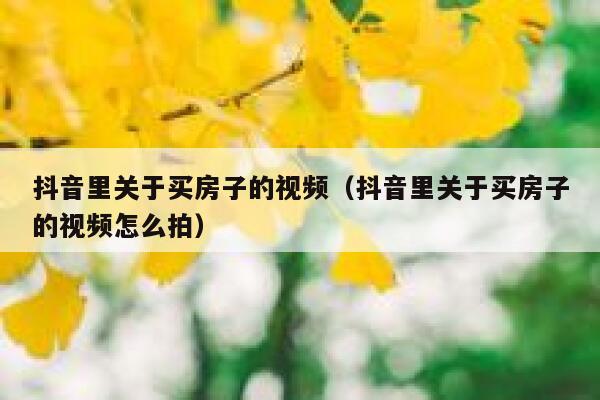 抖音里关于买房子的视频（抖音里关于买房子的视频怎么拍） 第1张