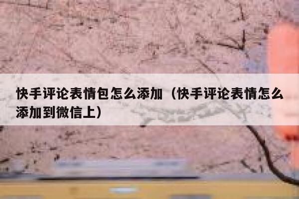 快手评论表情包怎么添加（快手评论表情怎么添加到微信上） 第1张