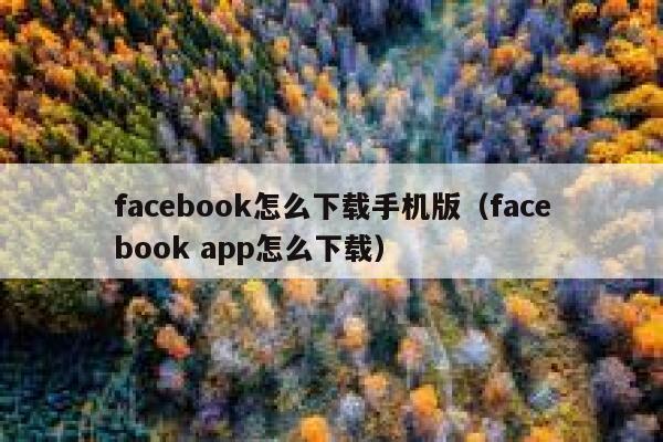 facebook怎么下载手机版（facebook app怎么下载） 第1张