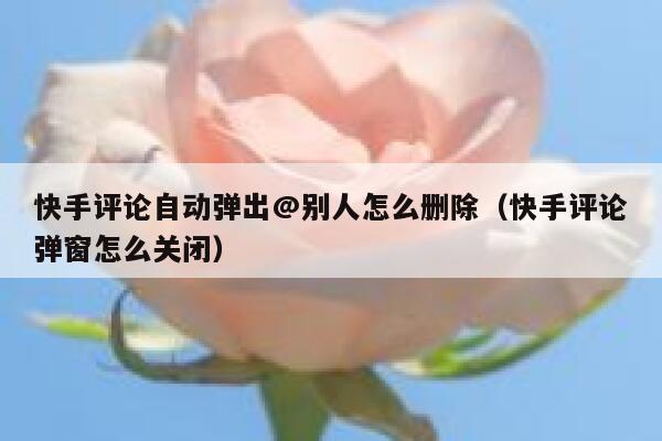 快手评论自动弹出@别人怎么删除（快手评论弹窗怎么关闭） 第1张