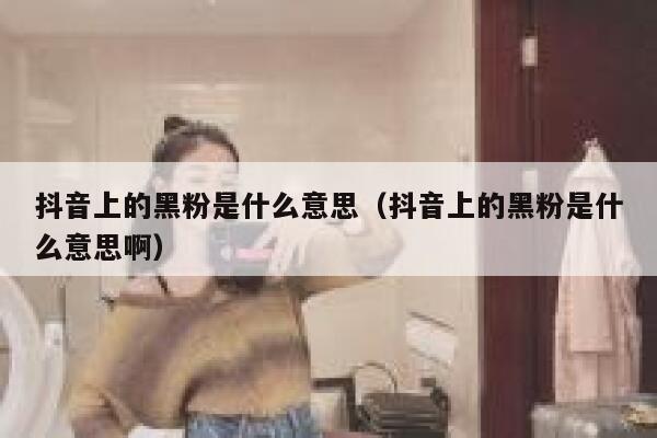 抖音上的黑粉是什么意思（抖音上的黑粉是什么意思啊） 第1张