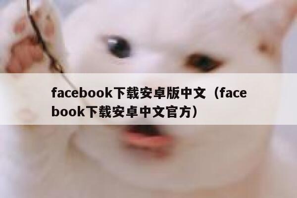 facebook下载安卓版中文（facebook下载安卓中文官方） 第1张