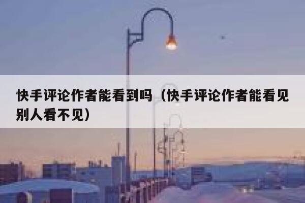 快手评论作者能看到吗（快手评论作者能看见别人看不见） 第1张