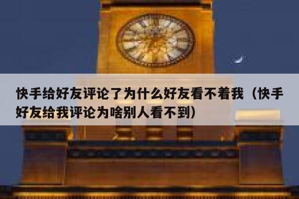 快手给好友评论了为什么好友看不着我（快手好友给我评论为啥别人看不到） 第1张