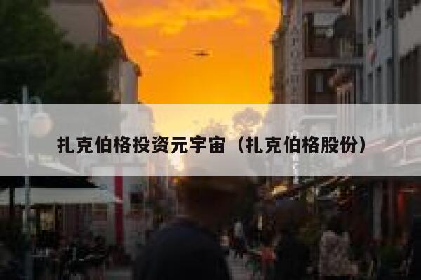 扎克伯格投资元宇宙（扎克伯格股份） 第1张