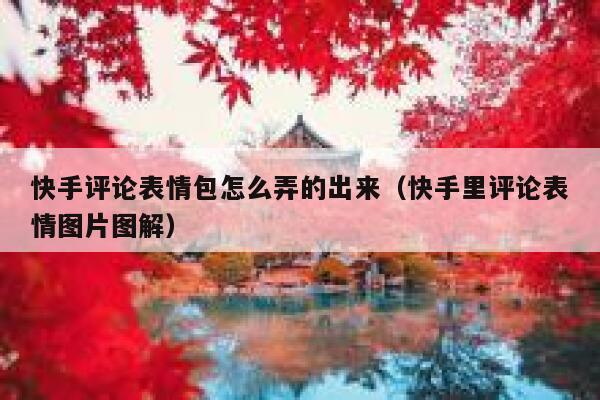 快手评论表情包怎么弄的出来（快手里评论表情图片图解） 第1张
