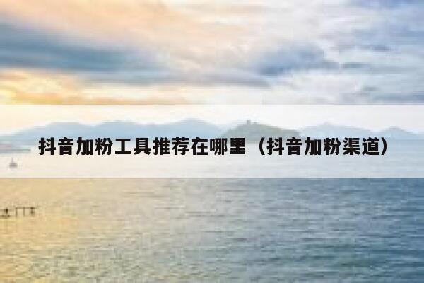 抖音加粉工具推荐在哪里（抖音加粉渠道） 第1张