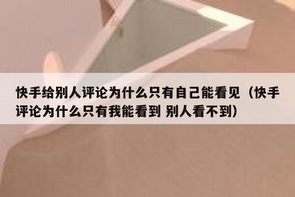 快手给别人评论为什么只有自己能看见（快手评论为什么只有我能看到 别人看不到） 第1张