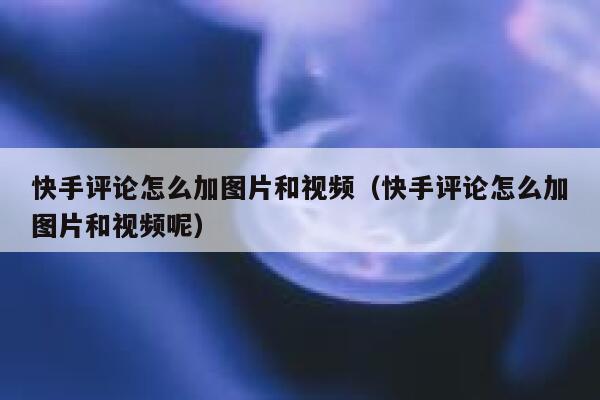 快手评论怎么加图片和视频（快手评论怎么加图片和视频呢） 第1张