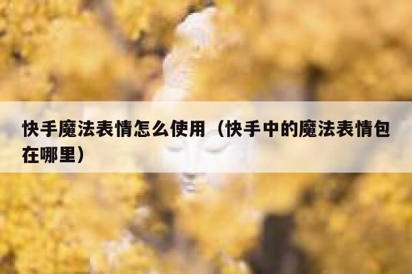 快手魔法表情怎么使用（快手中的魔法表情包在哪里） 第1张