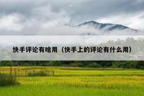 快手评论有啥用（快手上的评论有什么用） 第1张
