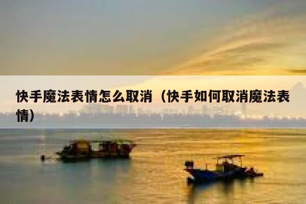 快手魔法表情怎么取消（快手如何取消魔法表情） 第1张