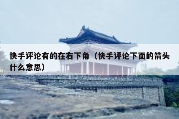 快手评论有的在右下角（快手评论下面的箭头什么意思） 第1张
