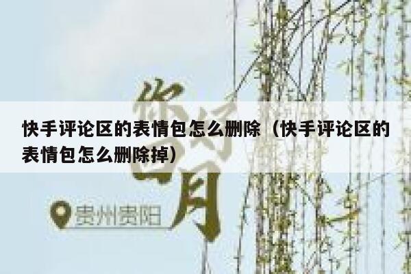 快手评论区的表情包怎么删除（快手评论区的表情包怎么删除掉） 第1张