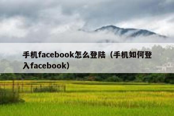 手机facebook怎么登陆（手机如何登入facebook） 第1张