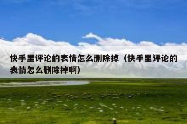 快手里评论的表情怎么删除掉（快手里评论的表情怎么删除掉啊） 第1张