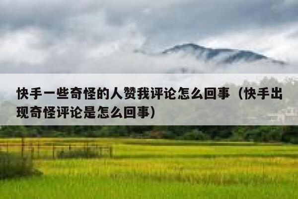 快手一些奇怪的人赞我评论怎么回事(快手出现奇怪评论是怎么回事) 第1张 快手一些奇怪的人赞我评论怎么回事(快手出现奇怪评论是怎么回事) 第1张