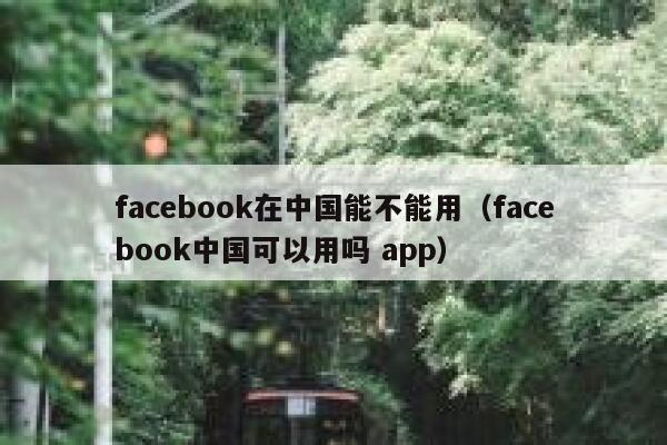 facebook在中国能不能用（facebook中国可以用吗 app） 第1张