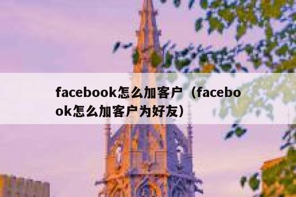 facebook怎么加客户（facebook怎么加客户为好友） 第1张