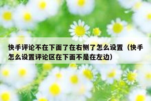 快手评论不在下面了在右侧了怎么设置（快手怎么设置评论区在下面不是在左边） 第1张