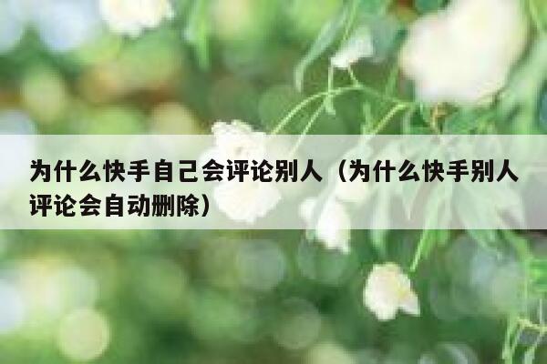 为什么快手自己会评论别人（为什么快手别人评论会自动删除） 第1张