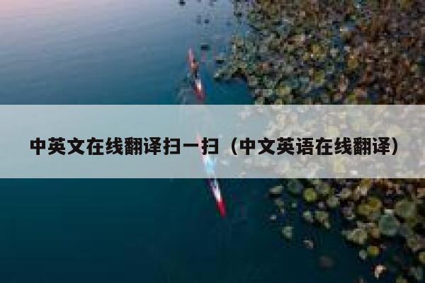中英文在线翻译扫一扫（中文英语在线翻译） 第1张