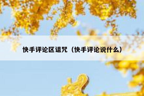 快手评论区诅咒（快手评论说什么） 第1张