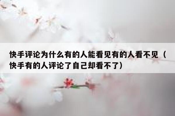快手评论为什么有的人能看见有的人看不见（快手有的人评论了自己却看不了） 第1张