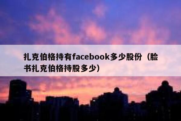 扎克伯格持有facebook多少股份（脸书扎克伯格持股多少） 第1张