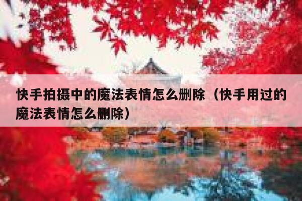 快手拍摄中的魔法表情怎么删除（快手用过的魔法表情怎么删除） 第1张