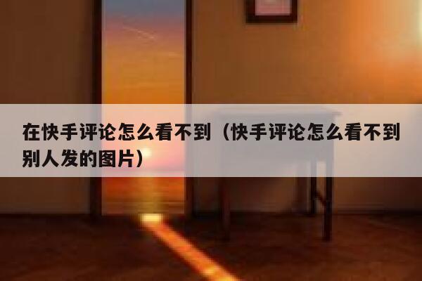 在快手评论怎么看不到（快手评论怎么看不到别人发的图片） 第1张