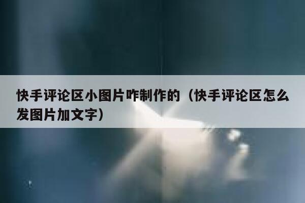快手评论区小图片咋制作的（快手评论区怎么发图片加文字） 第1张