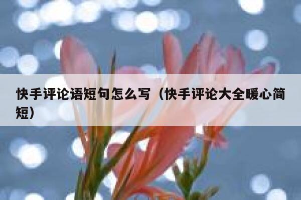 快手评论语短句怎么写（快手评论大全暖心简短） 第1张