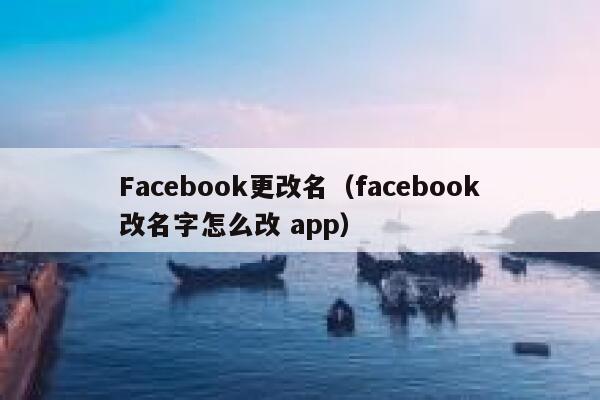 Facebook更改名（facebook改名字怎么改 app） 第1张