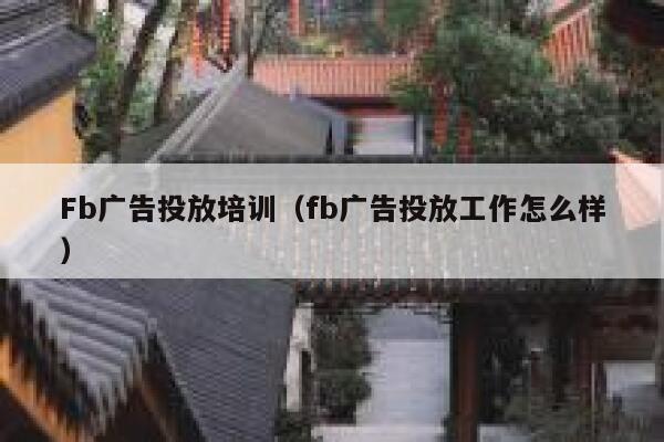 Fb广告投放培训（fb广告投放工作怎么样） 第1张