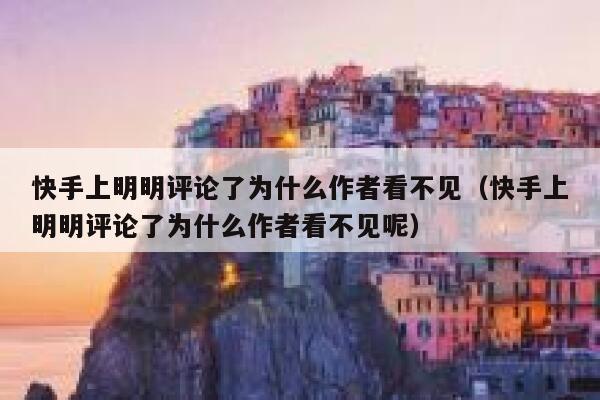 快手上明明评论了为什么作者看不见（快手上明明评论了为什么作者看不见呢） 第1张