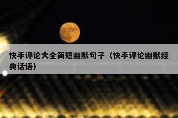 快手评论大全简短幽默句子（快手评论幽默经典话语） 第1张