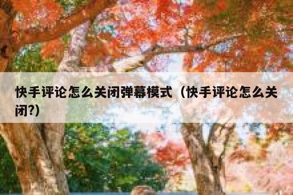 快手评论怎么关闭弹幕模式（快手评论怎么关闭?） 第1张