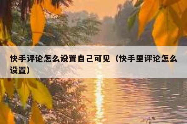 快手评论怎么设置自己可见（快手里评论怎么设置） 第1张