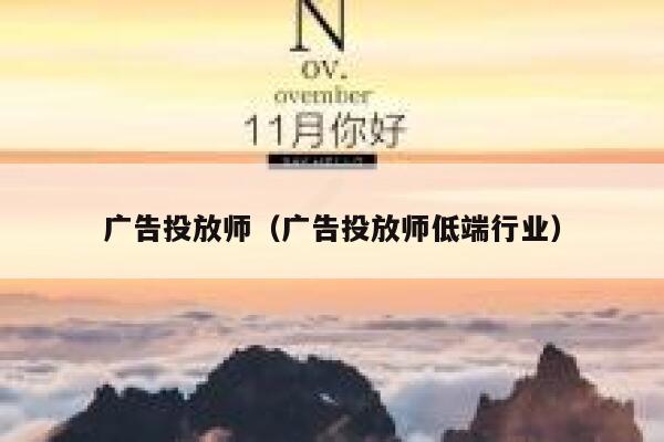 广告投放师（广告投放师低端行业） 第1张