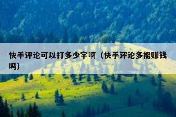 快手评论可以打多少字啊（快手评论多能赚钱吗） 第1张