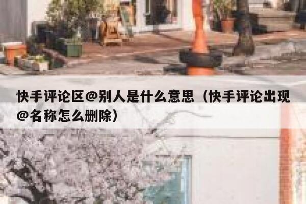 快手评论区@别人是什么意思（快手评论出现@名称怎么删除） 第1张