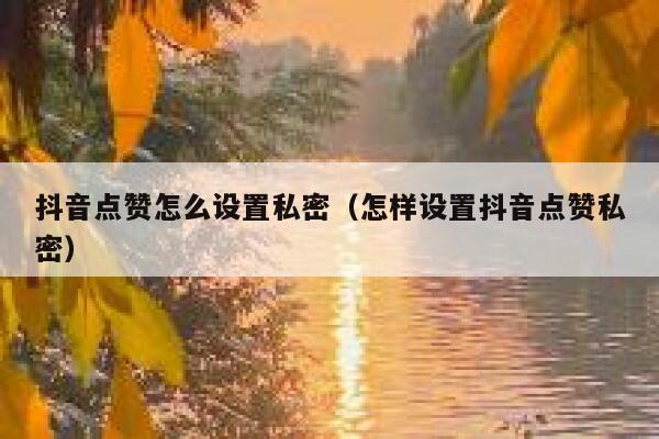 抖音点赞怎么设置私密（怎样设置抖音点赞私密） 第1张