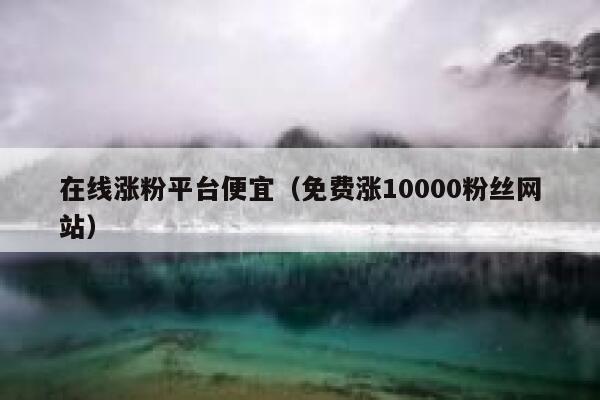 在线涨粉平台便宜（免费涨10000粉丝网站） 第1张