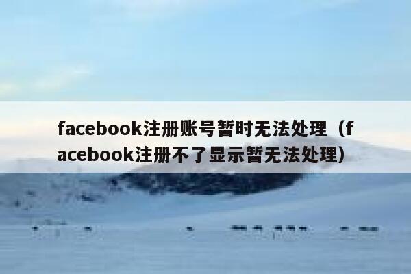 facebook注册账号暂时无法处理（facebook注册不了显示暂无法处理） 第1张