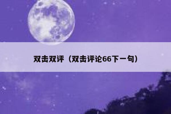 双击双评（双击评论66下一句） 第1张