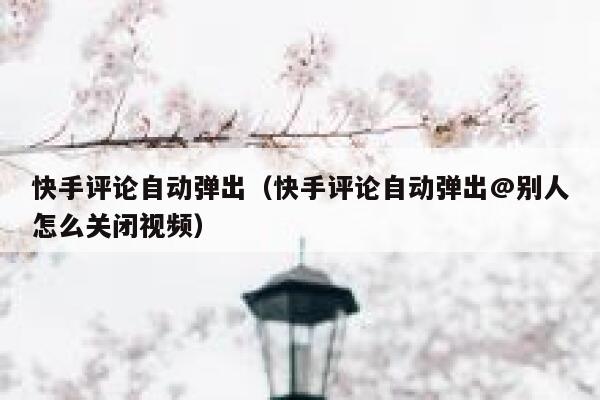 快手评论自动弹出（快手评论自动弹出@别人怎么关闭视频） 第1张